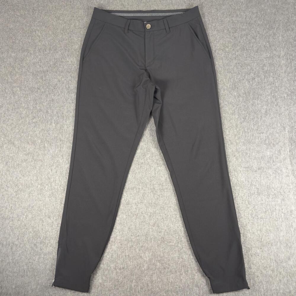 Primo Jogger Pants Mens 32x29 Gray Stretch Zip Cuff Elastic Waist Golf Woven